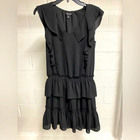 Banana Republic | Dresses | Euc Banana Republic Sleeveless Black Ruffle  Dress Size Xs | Poshmark